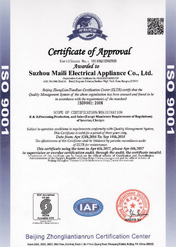 Chứng chỉ ISO 9001
